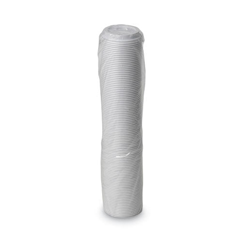 Image of Dixie® D9542 Dome Drink-Thru Lids, Fits 10 oz to 20 oz Dixie Hot Cups, Plastic, White, 100/Pack