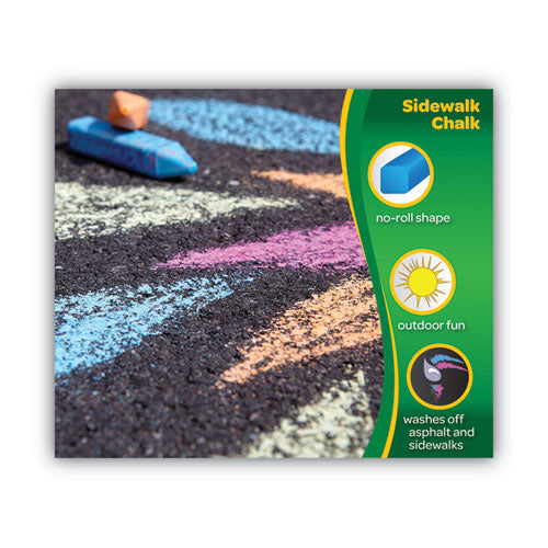 Image of Crayola® 51-2048 Washable Sidewalk Chalk, 4" x 0.88" Diameter, 48 Assorted Bright Colors, 48 Sticks/Set
