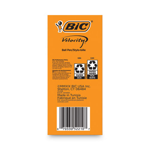 Image of BIC® VLG361-BLK Velocity Easy Glide Ballpoint Pen Value Pack, Retractable, Medium 1 Mm, Black Ink, Black Barrel, 36/pack