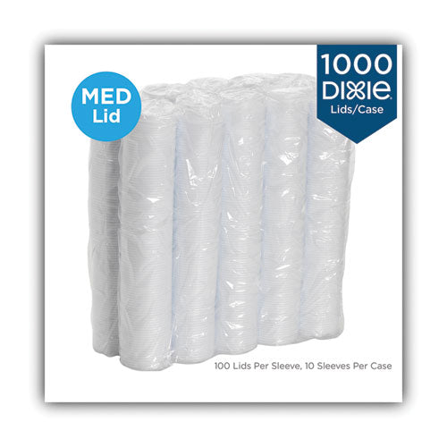 Image of Dixie® DL9540 Sip-Through Dome Hot Drink Lids, Fits 10 oz Dixie Hot Cups, Plastic, White, 100/Pack, 10 Packs/Carton