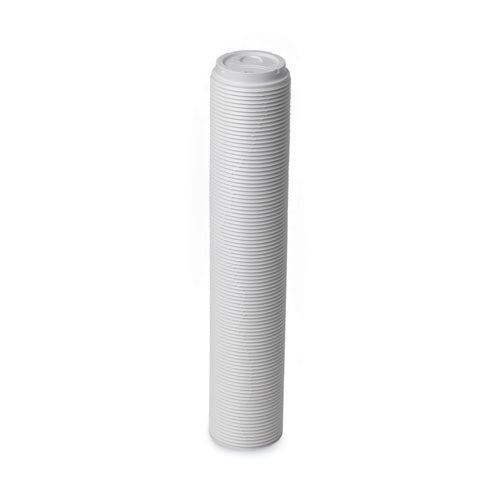 Image of Dixie® DL9540 Sip-Through Dome Hot Drink Lids, Fits 10 oz Hot Cups, Plastic, White, 100/Pack