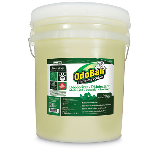 Image of OdoBan® 911062-5G Concentrated Odor Eliminator And Disinfectant, Eucalyptus, 5 Gal Pail