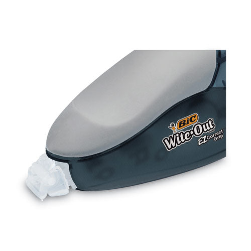 Image of BIC® WOECGP21-WHI Wite-Out Brand EZ Correct Grip Correction Tape, Non-Refillable, 0.17" x 33.5 ft, Translucent Smoke Dispenser, 2/Pack