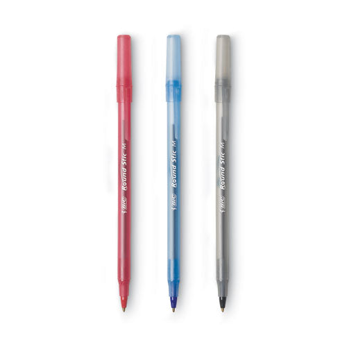 Image of BIC® GSM609AST Round Stic Xtra Precision Ballpoint Pen Value Pack, Stick, Medium 1 Mm, Assorted Ink And Barrel Colors, 60/pack