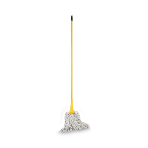 Image of Boardwalk® BWK610 Plastic Jaws Mop Handle for 5" Wide Mop Heads, 1" dia x 60", Yellow