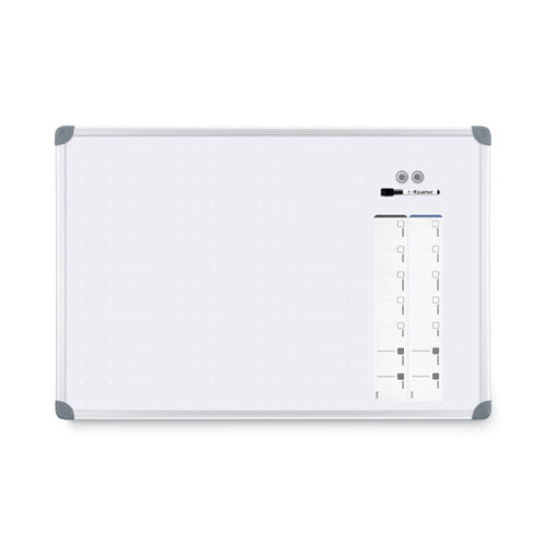 Image of QuartetÂ® Euro-Style Magnetic Dry-Erase Aluminum Frame Boards, 36" x 24", White Surface, Satin Aluminum Frame