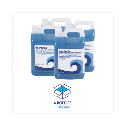 Image of Boardwalk® 585600-41ESSN Industrial Strength Glass Cleaner With Ammonia, 1 Gal Bottle, 4/carton