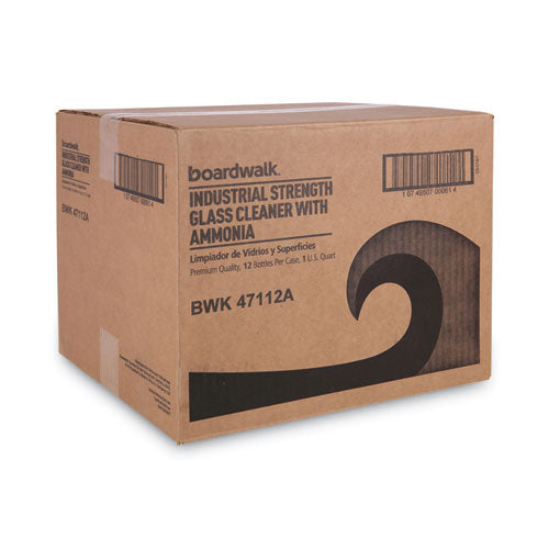 Image of Boardwalk® 585600-12ESSN Industrial Strength Glass Cleaner with Ammonia, Unscented, 32 oz Trigger Spray Bottle, 12/Carton