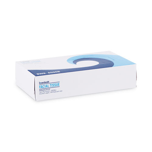 Image of Boardwalk® BWK6500B Office Packs Facial Tissue, Flat Box, 2-Ply, White, 100 Sheets/Box, 30 Boxes/Carton