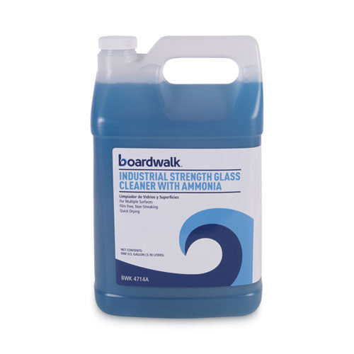 Image of Boardwalk® 585600-41ESSN Industrial Strength Glass Cleaner With Ammonia, 1 Gal Bottle, 4/carton