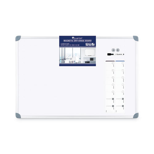 Image of QuartetÂ® Euro-Style Magnetic Dry-Erase Aluminum Frame Boards, 36" x 24", White Surface, Satin Aluminum Frame