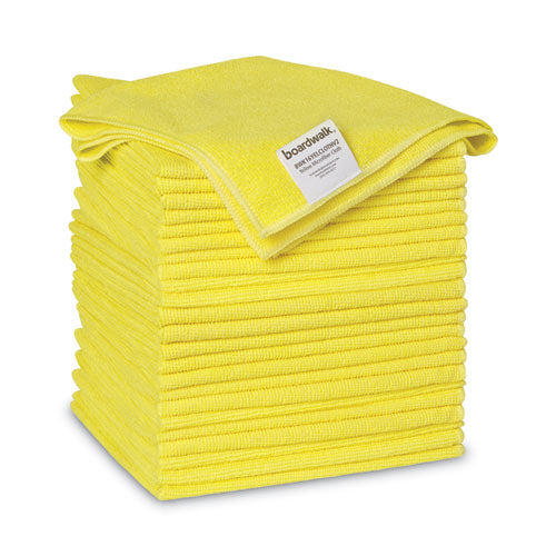 Image of Boardwalk® 2164039 Microfiber Cleaning Cloths, 16 X 16, Yellow, 24/pack