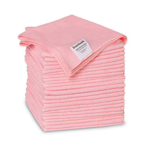 Image of Boardwalk® 2164040 Microfiber Cleaning Cloths, 16 X 16, Pink, 24/pack