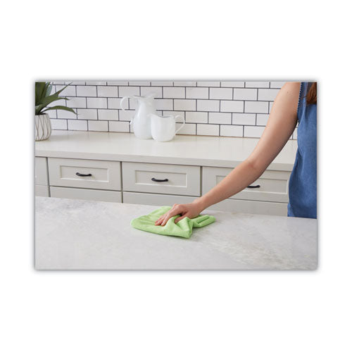 Image of Boardwalk® 2164037 Microfiber Cleaning Cloths, 16 X 16, Green, 24/pack