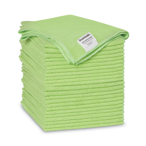 Image of Boardwalk® 2164037 Microfiber Cleaning Cloths, 16 X 16, Green, 24/pack