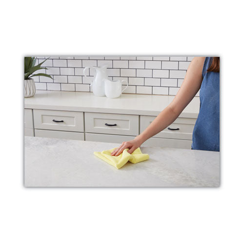 Image of Boardwalk® 2164039 Microfiber Cleaning Cloths, 16 X 16, Yellow, 24/pack