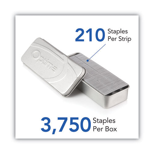 Image of Swingline® S7035556E Optima Staples, 0.25" Leg, 0.5" Crown, Steel, 3,750/pack