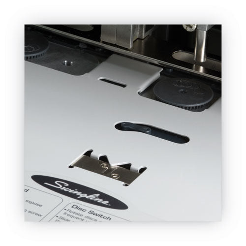 Image of Swingline® A7074650B 160-Sheet Antimicrobial Protected High-Capacity Adjustable Punch, Two- To Three-Hole, 9/32" Holes, Putty/gray