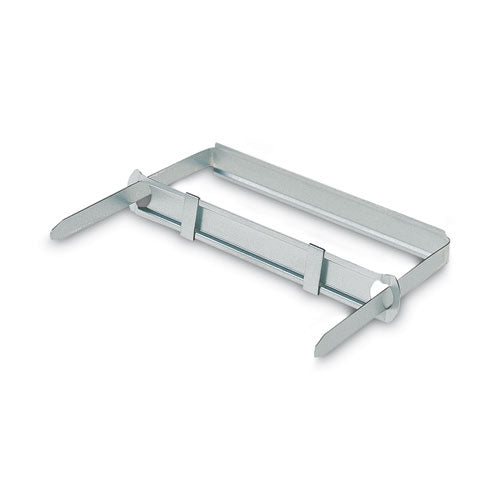 Image of ACCO A7012995H Standard Two-Piece Two-Prong Paper Fastener Base and Compressor Sets, 3.5" Capacity, 8.5" Center to Center, Silver, 50/Box