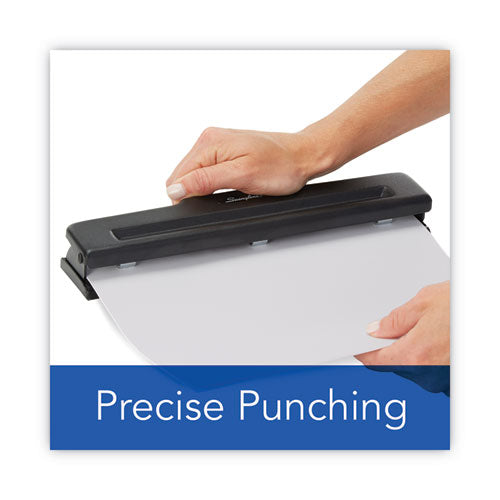Image of Swingline® A7074015K 10-Sheet Desktop Light-Duty Two- To Three-Hole Adjustable Punch, 9/32" Holes, Black