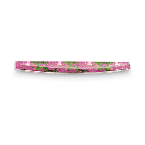 Image of Fellowes® 9179101 Photo Gel Keyboard Wrist Rest with Microban Protection, 18.56 x 2.31, Pink Flowers Design