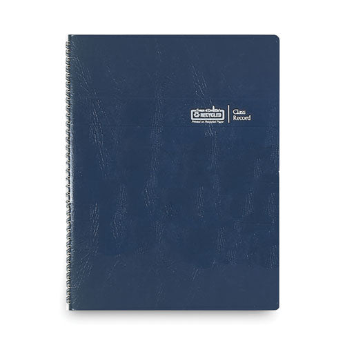Image of House of Doolittle HOD51407 Recycled Class Record Book, 8 Classes, 35 Students, 9 to 10 Week Terms, 40-Week Span, Blue Cover, 11 x 8.5 Sheets