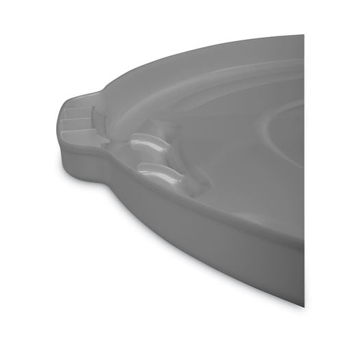 Image of Rubbermaid® Commercial FG265400GRAY BRUTE Self-Draining Flat Top Lids for 55 gal Round BRUTE Containers, 26.75" Diameter, Gray