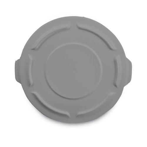Image of Rubbermaid® Commercial FG265400GRAY BRUTE Self-Draining Flat Top Lids for 55 gal Round BRUTE Containers, 26.75" Diameter, Gray