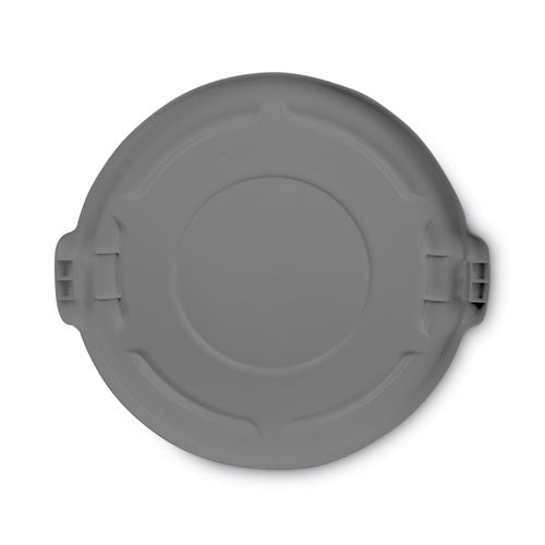 Image of Rubbermaid® Commercial FG265400GRAY BRUTE Self-Draining Flat Top Lids for 55 gal Round BRUTE Containers, 26.75" Diameter, Gray