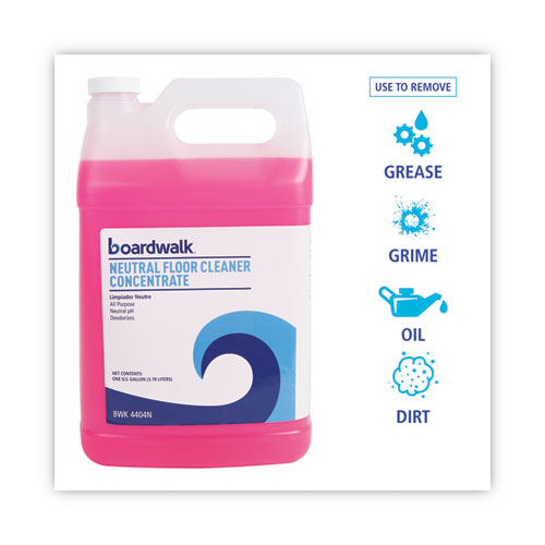 Image of Boardwalk® 570600-41ESSN Neutral Floor Cleaner Concentrate, Lemon Scent, 1 Gal Bottle, 4/carton
