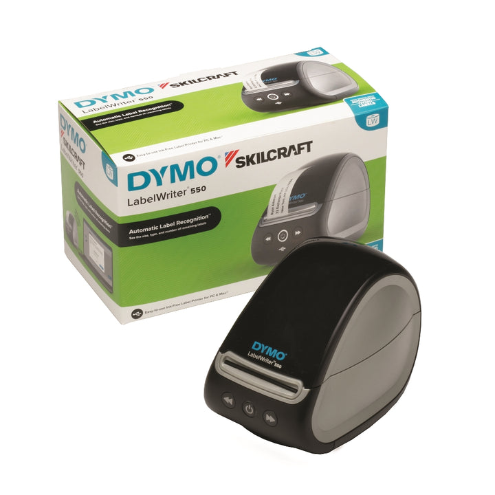 Image of Dymo® SKILCRAFT® Labelwriter 550, High Speed Label Printer, Black/Silver