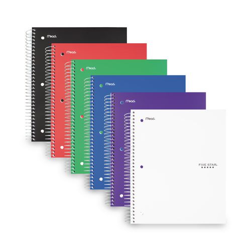 Image of Five Star® 51014 Wirebound Notebook, 3-Subject, Wide/Legal Rule, Randomly Assorted Cover Color, (150) 10.5 x 8 Sheets