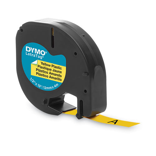 Image of DYMO® 91332 Letratag Plastic Label Tape Cassette, 0.5" X 13 Ft, Yellow