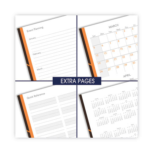 Image of AT-A-GLANCEÂ® One-Day-Per-Page Planning Notebook, 9 x 6, Dark Brown/Orange Cover, 12-Month (Jan to Dec): 2025