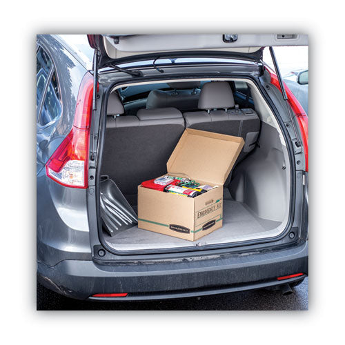 Image of Bankers Box® 12772 Systematic Basic-Duty Attached Lid Storage Boxes, Letter/legal Files, Kraft/green, 12/carton