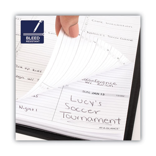 Image of AT-A-GLANCE® 7022205 Two-Person Group Daily Appointment Book, 11 x 8, Black Cover, 12-Month (Jan to Dec): 2025