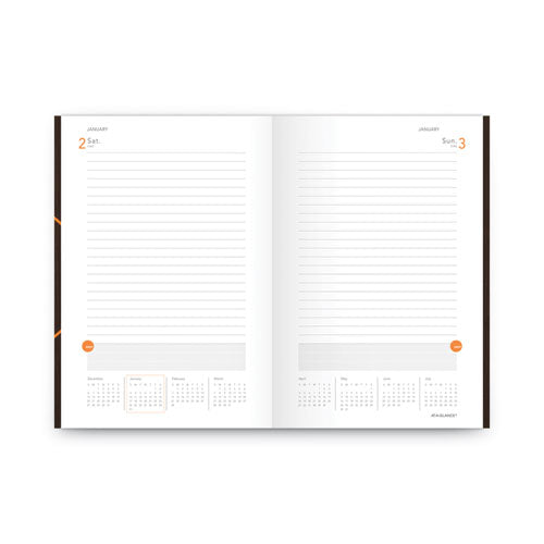 Image of AT-A-GLANCEÂ® One-Day-Per-Page Planning Notebook, 9 x 6, Dark Brown/Orange Cover, 12-Month (Jan to Dec): 2025