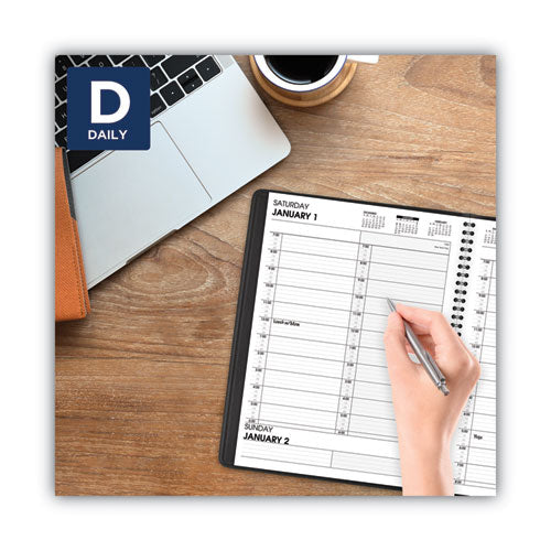 Image of AT-A-GLANCE® 7022205 Two-Person Group Daily Appointment Book, 11 x 8, Black Cover, 12-Month (Jan to Dec): 2025