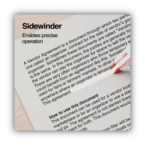 Image of UniversalÂ® Side-Application Correction Tape, Non-Refillable, Transparent Gray/Red Applicator, 0.2" x 393", 10/Pack