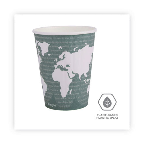 Image of Eco-Products® EP-BNHC12-WD World Art Renewable and Compostable Insulated Hot Cups, 12 oz, Paper, Brown/White, 40/Pack, 15 Packs/Carton