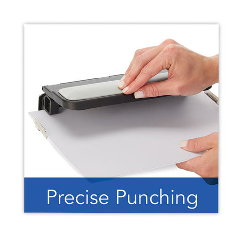 Image of Swingline® A7074350F 32-Sheet Lever Handle Heavy-Duty Two- To Seven-Hole Punch, 9/32" Holes, Black
