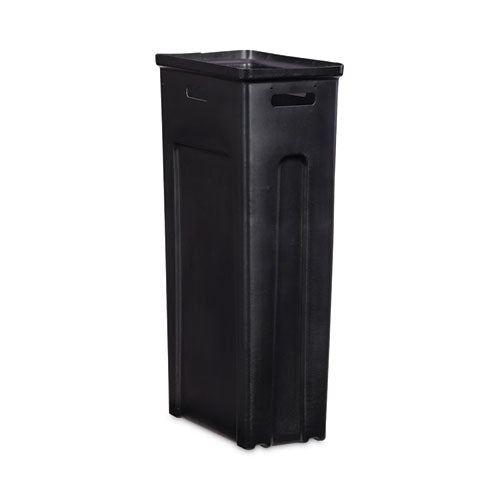 Image of Rubbermaid® Commercial 2078991 Sustain Decorative Refuse with Recycling Lid, 15 gal, Metal/Plastic, Black/Green