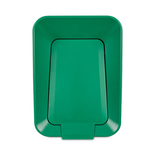 Image of Rubbermaid® Commercial 2078991 Sustain Decorative Refuse with Recycling Lid, 15 gal, Metal/Plastic, Black/Green