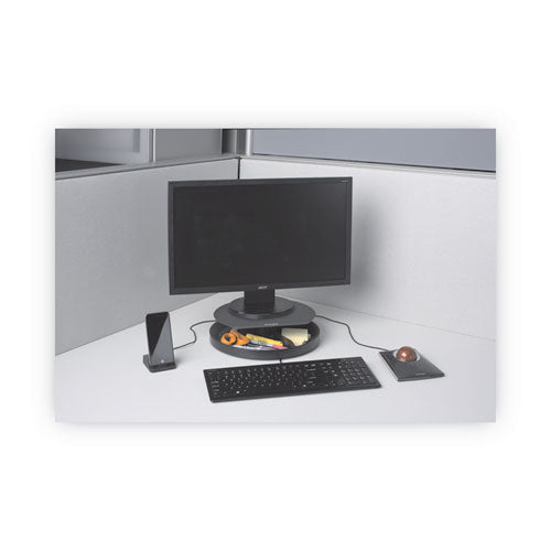 Image of Kensington® K52787WW Spin2 Monitor Stand With Smartfit, 12.6" X 12.6" X 2.25" To 3.5", Black, Supports 40 Lbs