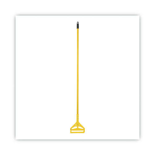 Image of Boardwalk® BWK620 Quick Change Side-Latch Plastic Mop Head Handle, 60", Yellow