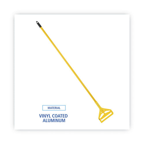 Image of Boardwalk® BWK620 Quick Change Side-Latch Plastic Mop Head Handle, 60", Yellow