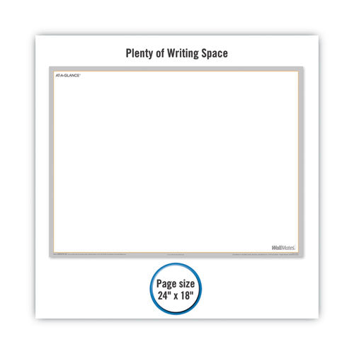 Image of AT-A-GLANCE® AW6010-28 Wallmates Self-Adhesive Dry Erase Writing/planning Surface, 36 X 24, White/gray/orange Sheets, Undated
