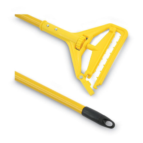 Image of Boardwalk® BWK620 Quick Change Side-Latch Plastic Mop Head Handle, 60", Yellow