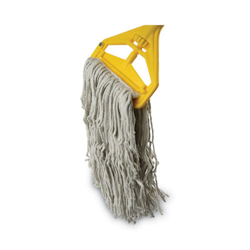 Image of Boardwalk® BWK620 Quick Change Side-Latch Plastic Mop Head Handle, 60", Yellow