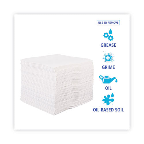 Image of Boardwalk® BWK-V040QPW DRC Wipers, 12 x 13, White, 56 Bag, 18 Bags/Carton
